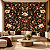 Papel de Parede Floral Barroco Vintage Fundo Preto Luxuoso Sala - Quarto - Lavabo - Imagem 1