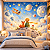 Papel de Parede Infantil Pequeno Príncipe Aquarela – Céu Estrelado, Planetas e Raposinha para Quarto de Bebê - Imagem 3