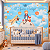 Papel de Parede Infantil Pequeno Príncipe Aquarela – Céu Azul, Estrelas, Planetas e Raposinha para Quarto de Bebê - Imagem 1