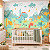 Papel de Parede Infantil Dinossauros Baby Aquarela Safari Jurássico Adesivo para Quarto de Bebê e Criança - Imagem 3