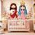 Papel de Parede Infantil Jesus Sagrado Coração e Nossa Senhora Aparecida Aquarela com Flores para Quarto de Bebê - Imagem 2