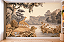 Papel de Parede Infantil Adesivo Safari Vintage Girafas Floresta Tropical Aquarela Tons Bege e Sépia Quarto de Bebê - Imagem 1