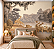 Papel de Parede Infantil Adesivo Safari Vintage Girafas Floresta Tropical Aquarela Tons Bege e Sépia Quarto de Bebê - Imagem 3