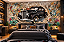 Papel de Parede Adesivo Carro Antigo Vintage Preto Efeito 3D Parede Quebrada Grafite Urbano Quarto Masculino Juvenil Gamer - Imagem 1