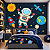 Papel de Parede Infantil Adesivo Astronauta no Espaço Foguete Planetas Estrelas Universo Azul Marinho Quarto de Bebê e Menino - Imagem 3