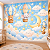 Papel de Parede Infantil Nuvens e Balões Aquarela com Ursinho, Elefantinho, Girafa, Lua e Estrelas para Quarto de Bebê - Imagem 3