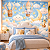 Papel de Parede Infantil Nuvens e Balões Aquarela com Ursinho, Elefantinho, Girafa, Lua e Estrelas para Quarto de Bebê - Imagem 1