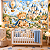 Papel de Parede Infantil Príncipe Urso Aquarela com Ursinhos, Castelo, Coroas e Balões para Quarto de Bebê Menino - Imagem 3