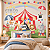 Papel de Parede Infantil Circo Encantado Aquarela com Animais, Tenda, Arco-Íris e Balões para Quarto de Bebê - Imagem 1