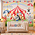 Papel de Parede Infantil Circo Encantado Aquarela com Animais, Tenda, Arco-Íris e Balões para Quarto de Bebê - Imagem 3