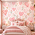 Papel de Parede Infantil Feminino Corações Rosa Aquarela com Laços e Flores Delicadas para Quarto de Menina e Bebê - Imagem 3