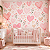 Papel de Parede Infantil Feminino Corações Rosa Aquarela com Laços e Flores Delicadas para Quarto de Menina e Bebê - Imagem 2