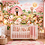Papel de Parede Infantil Fazendinha Rosa Feminina Aquarela com Vaquinha, Cavalinho, Ovelha e Flores para Quarto de Bebê e Menina - Imagem 2
