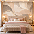 Papel de Parede Adesivo Abstrato Moderno Luxo Bege com Dourado Formas Orgânicas para Sala Quarto Decoração Sofisticada - Imagem 3