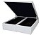 Cama Box Baú New Master Casal Bipartido Corino Branco - Imagem 1