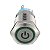 Botão Liga Desliga 19mm LED Verde 12/24v Com Trava Símbolo POWER - Imagem 3