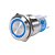 Botão Liga Desliga 19mm LED Azul 12/24v Com Trava ( Retenção ) Símbolo RING - Imagem 1