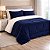 Coberdrom Sherpa e Manta Flannel QUEEN - Azul Marinho - Imagem 1