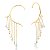 Brinco ear cuff e zircônias em gota água marinha  ANTIALÉRGICO - Imagem 1