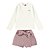 Conjunto Blusa Manga Longa Canelada e Short Saia Tweed - Imagem 3