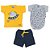 Kit Roupa Bebê Body + camiseta + short - Imagem 2