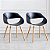 KIT 2 Cadeiras de Jantar Onda Preta White Arrow - Imagem 1