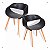 KIT 2 Cadeiras de Jantar Onda Preta White Arrow - Imagem 1