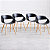 KIT 4 Cadeiras de Jantar Onda Preta White Arrow - Imagem 1