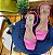Sandália tiras delicadas rosa salto quadrado - Imagem 1