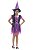 Fantasia Bruxa Encantada Roxa Basic Vestido Infantil com Chapéu - Halloween - Imagem 1