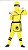 Fantasia Guerreiro Ninja Amarelo Infantil Luxo - Imagem 1