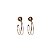 Brinco argola dupla design folheado a ouro 18K hipoalergênico - Imagem 3