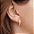 Brinco zircônias cravejadas argola clic G folheado a ouro 18K hipoalergênico - Imagem 2