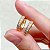 Brinco zircônias cravejadas argola clic G folheado a ouro 18K hipoalergênico - Imagem 1