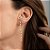 Brinco sofisticado detalhes escovados maxibrinco folheado a ouro 18K hipoalergênico - Imagem 1