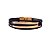 Pulseira de couro feminina preta detalhes folheada a ouro 18K hipoalergênico - Imagem 2