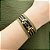 Pulseira bracelete cristal preto e fecho de ímã duas cores preto e verde militar fio algodão e camurça folheada a ouro 18K hipoalergênico - Imagem 1