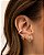 Brinco piercing fake 2 filieiras de zircônias cravejadas folheado a ouro 18K hipoalergênico - Imagem 1