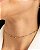 Colar choker zircônias coloridas retangulares folheado a ouro 18K hipoalergênico - Imagem 1