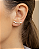 Brinco ear cuff 4 zircônias e detalhes folheado a ouro 18K hipoalergênico - Imagem 1
