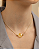 Colar curto pedra natural citrino folheado a ouro 18K hipoalergênico - Imagem 1