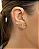 Brinco ear cuff 4 zircônias coloridas folheado a ouro 18K hipoalergênico - Imagem 1