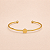 Pulseira bracelete aro aberto detalhe círculo folheado a ouro 18K hipoalergênico - Imagem 2