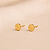 Brinco liso pequeno círculo chato liso folheado a ouro 18K hipoalergênico - Imagem 1