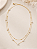 Colar duplo delicado corrente com bolinhas e corrente com pérolas 6 mm folheado a ouro 18K hipoalergênico - Imagem 2
