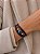 Bracelete marrom e azul marinho com pedra sintética azul folheada a ouro 18K hipoalergênico - Imagem 1
