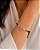 Pulseira pingente cristal rosa regulável banho ródio hipoalergênico - Imagem 1