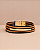 Pulseira de couro feminina 2 tons detalhes geométricos folheada a ouro 18K hipoalergênico - Imagem 1
