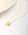 Colar curto Cruz e Zircônia aqua folheado a ouro 18K hipoalergênico - Imagem 1
