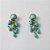 Brinco Metal Longo com Pedras Turquesa - Imagem 1